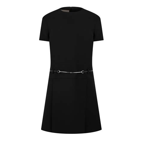 gucci silk wood cady dress with lace|Cady crêpe wool silk dress in black .